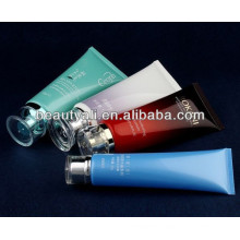 round cosmetic plastic tube with acrylic cap